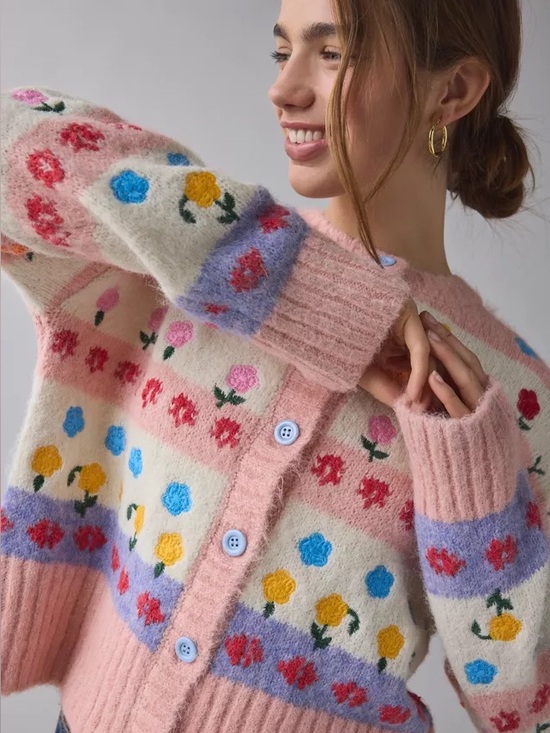 Urban Outfitters Sweaters - Urban Outfitters BDG Becca Floral Embroidered Brushed Knit Oversized Cardigan.